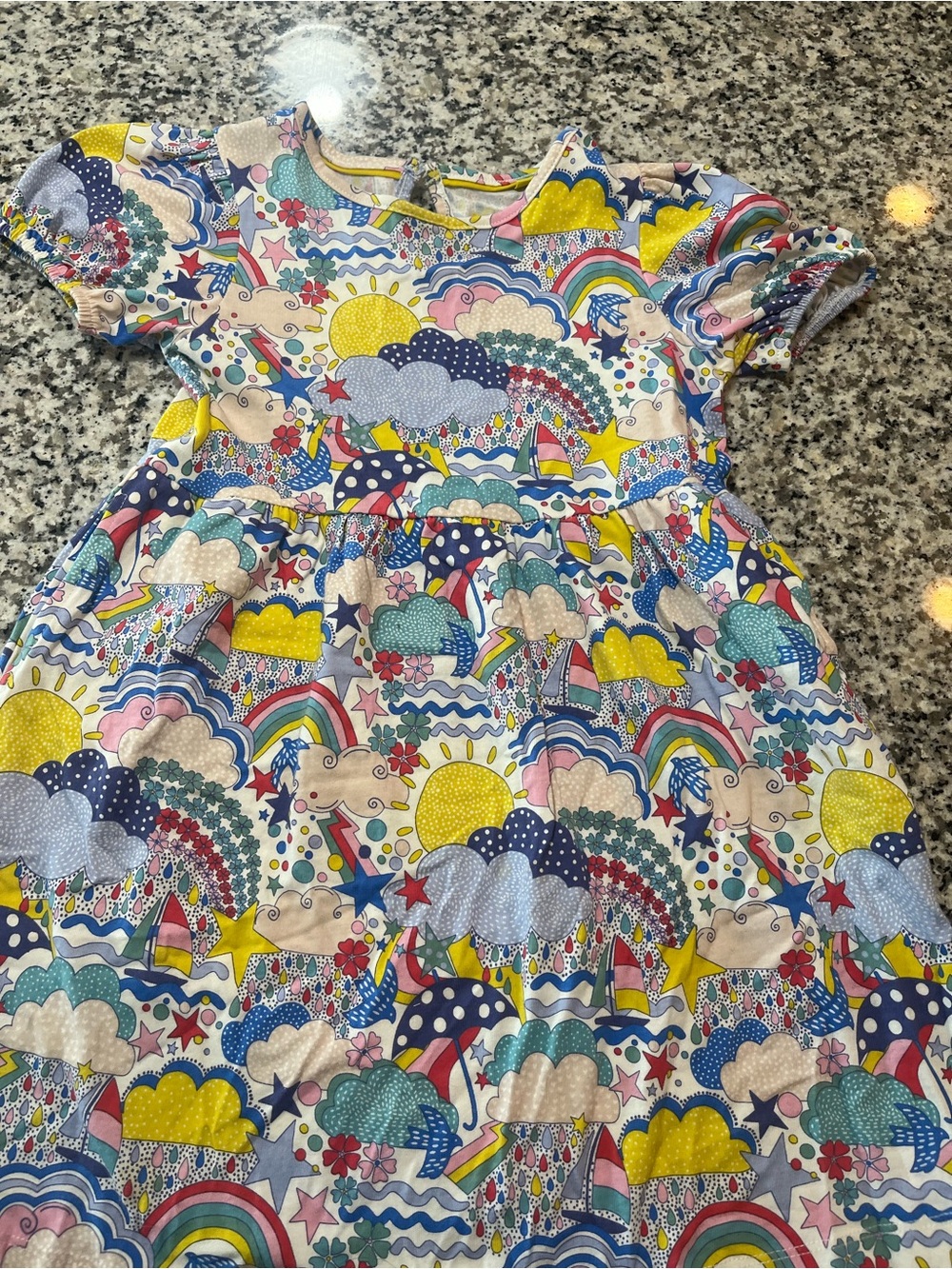 Mini Boden Multicolor Patterned Dress with Yellow Accents